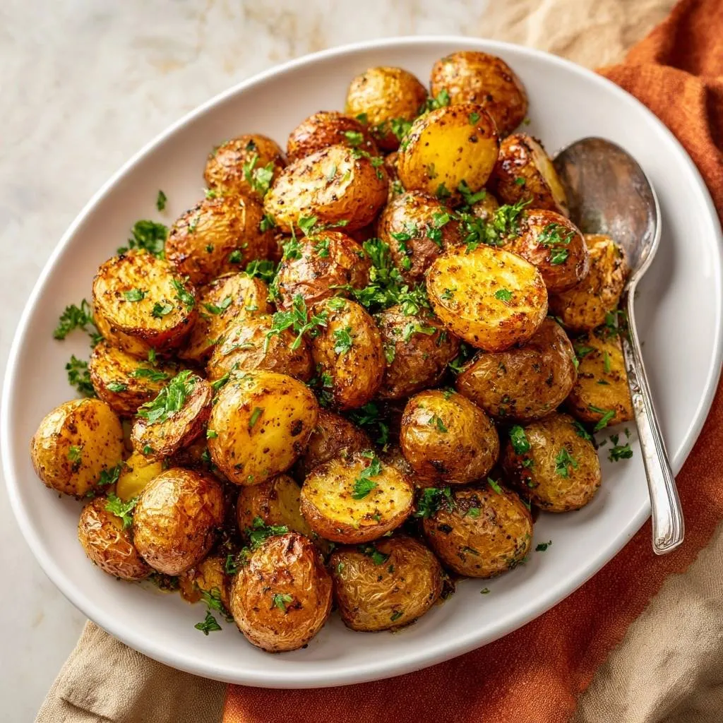 Crispy Garlic Baby Potatoes: Fluffy Inside, Shatteringly Crisp Outside - recipe image