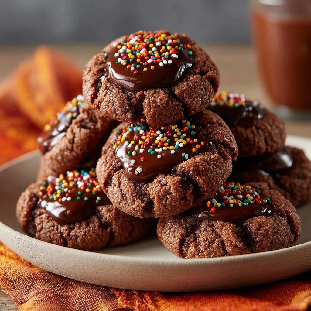 Festive Chocolate Crinkle Cookies with Lasting Snowy Cracks - recipe image