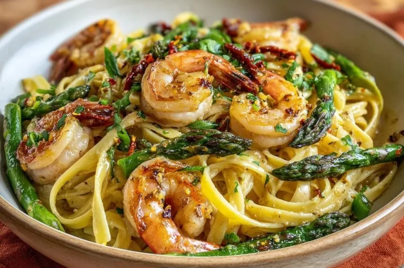 Garlic Shrimp Asparagus Pasta