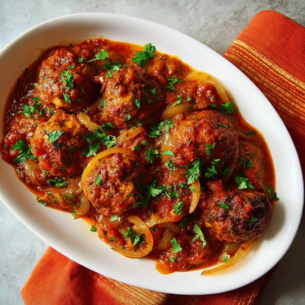 Glazed Onion Meatballs: Tender, Juicy Perfection - recipe image