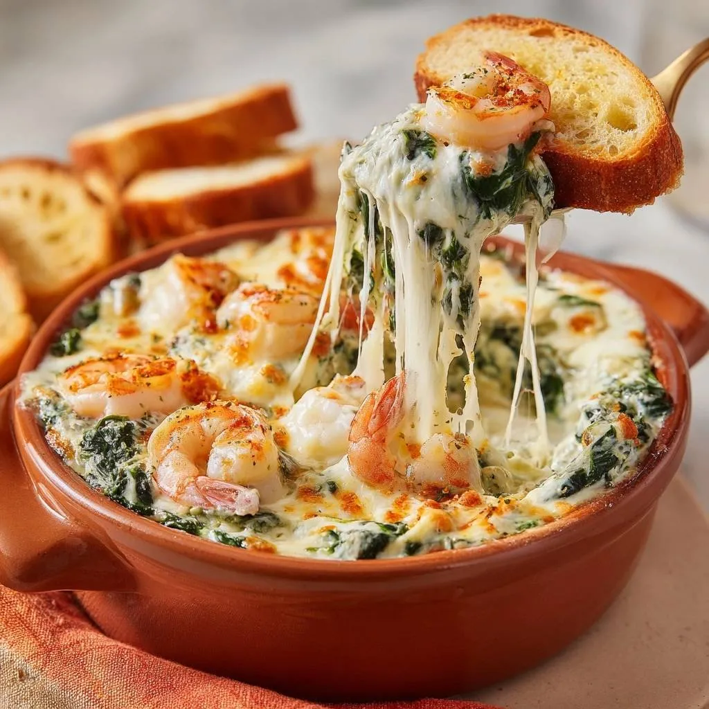 Gooey Shrimp Spinach Dip: Creamy, Non-Watery Perfection - recipe image