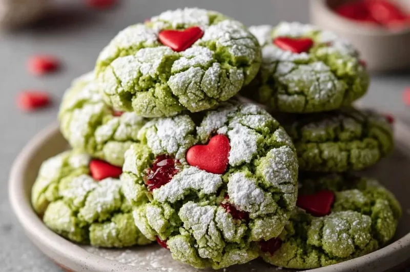 Grinch Crinkle Cookies