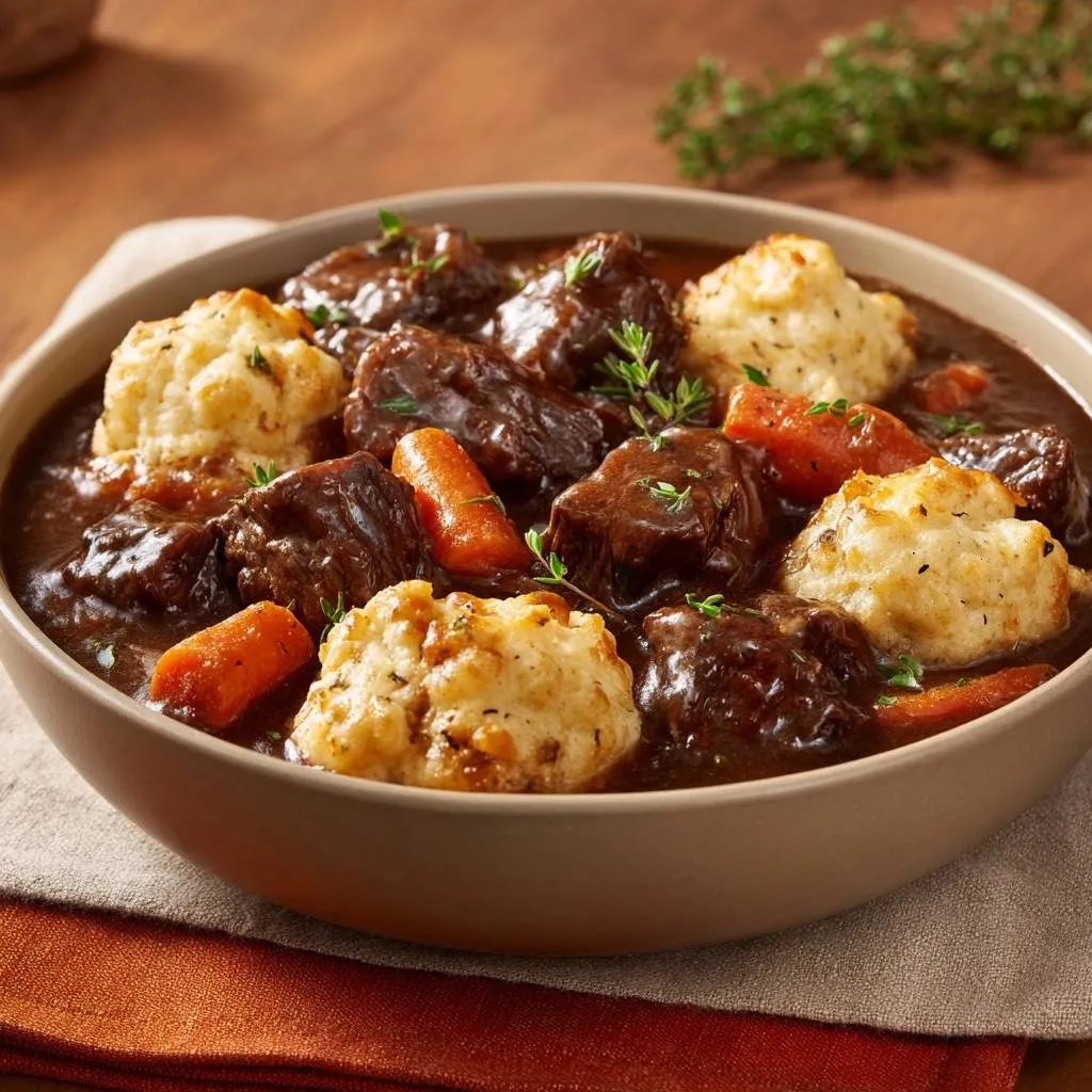 Hearty Beef Stew with Fluffy Drop Dumplings - recipe image
