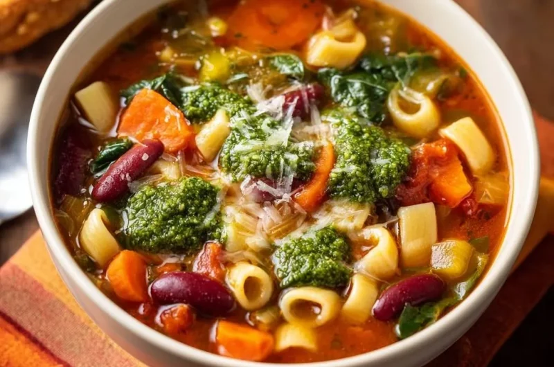Hearty Pesto Minestrone Soup