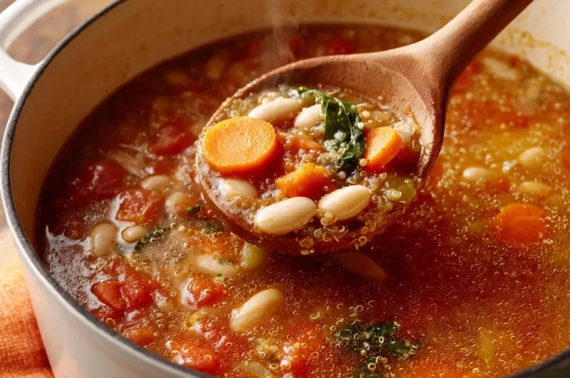 Hearty Quinoa and White Bean Soup