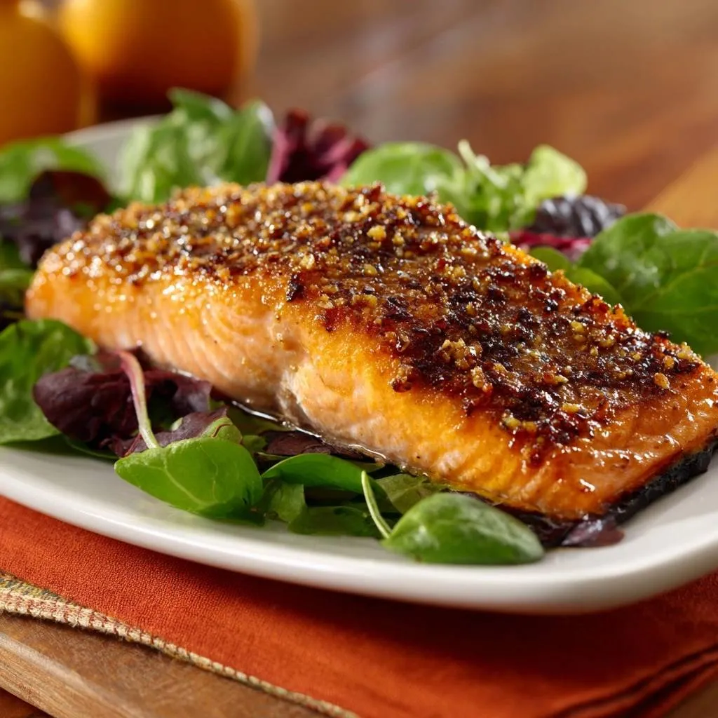 Honey Pistachio Glazed Salmon Recipe - recipe image