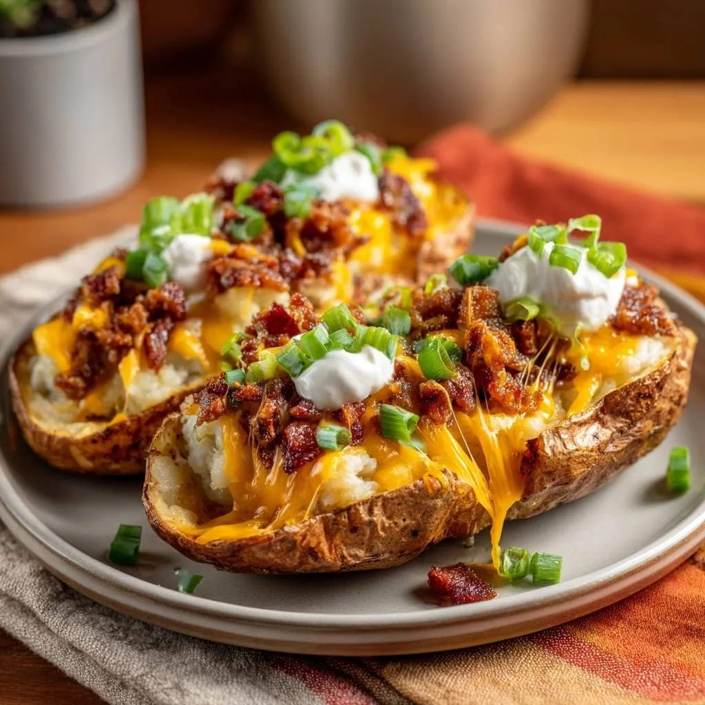 Loaded Beef Baked Potatoes: Fluffy Interiors, Crispy Skins - recipe image