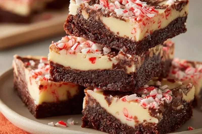 Peppermint Cheesecake Swirl Brownies