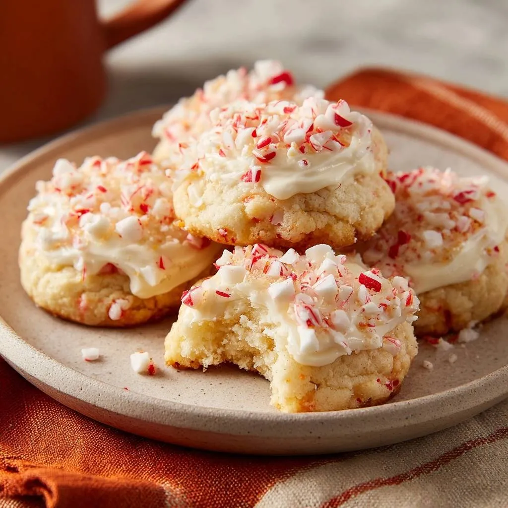 Peppermint Frosted Sugar Cookies with Thick, Puffy Shape - recipe image