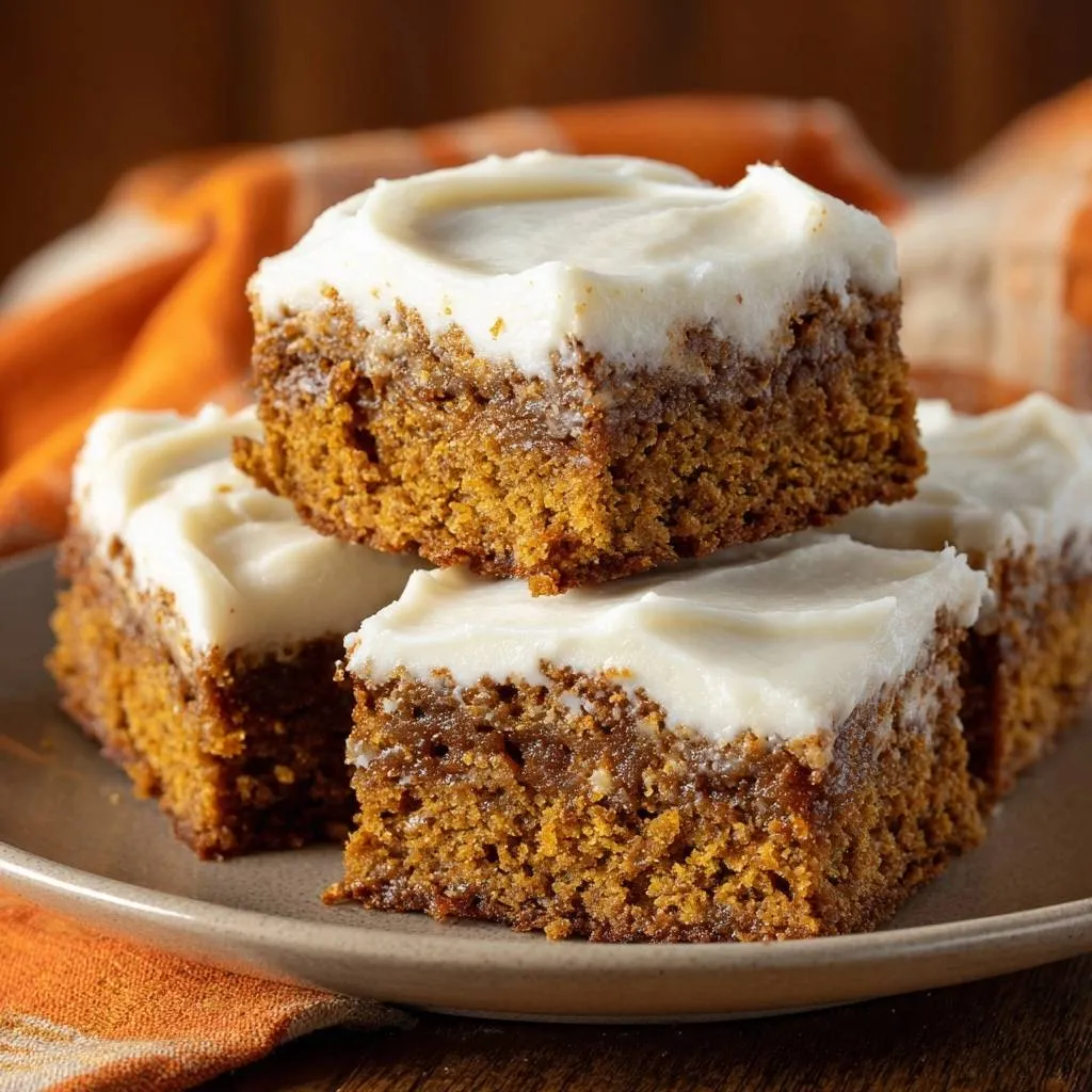 Pumpkin Cream Cheese Bars with Fluffy Texture - recipe image