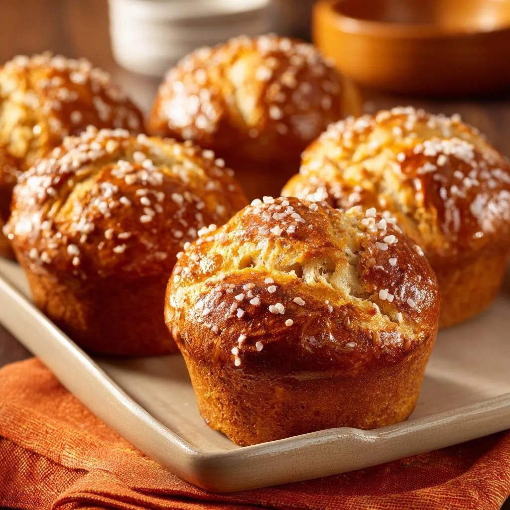 Perfect salted top rolls with a glistening, freshly baked topping sprinkled generously with coarse salt.