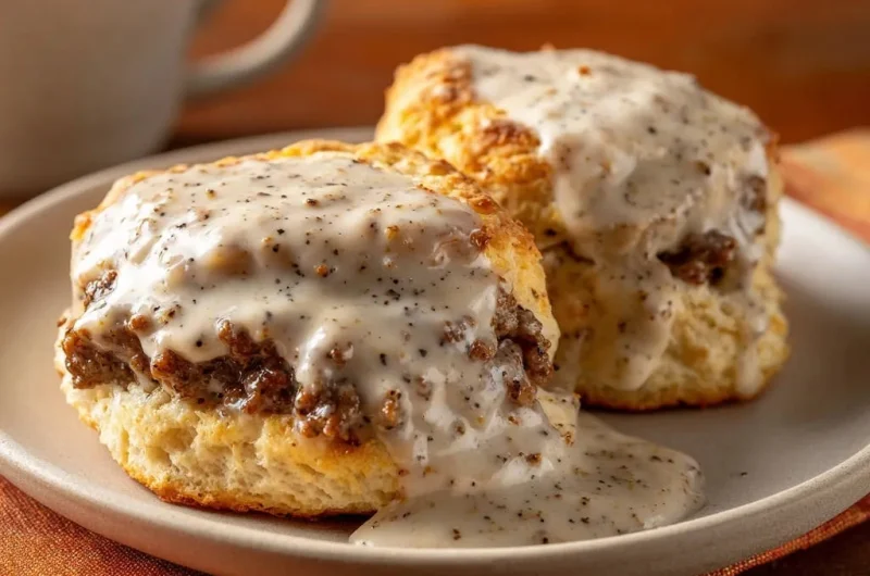 Classic Sausage Gravy and Biscuits