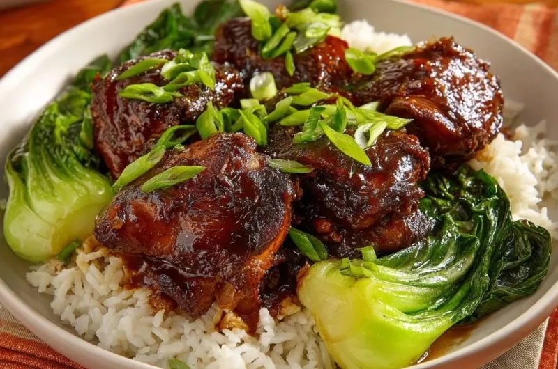 Soy Glazed Chicken with Bok Choy and Rice