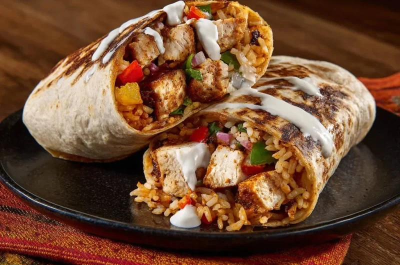 Spiced Chicken and Rice Burritos