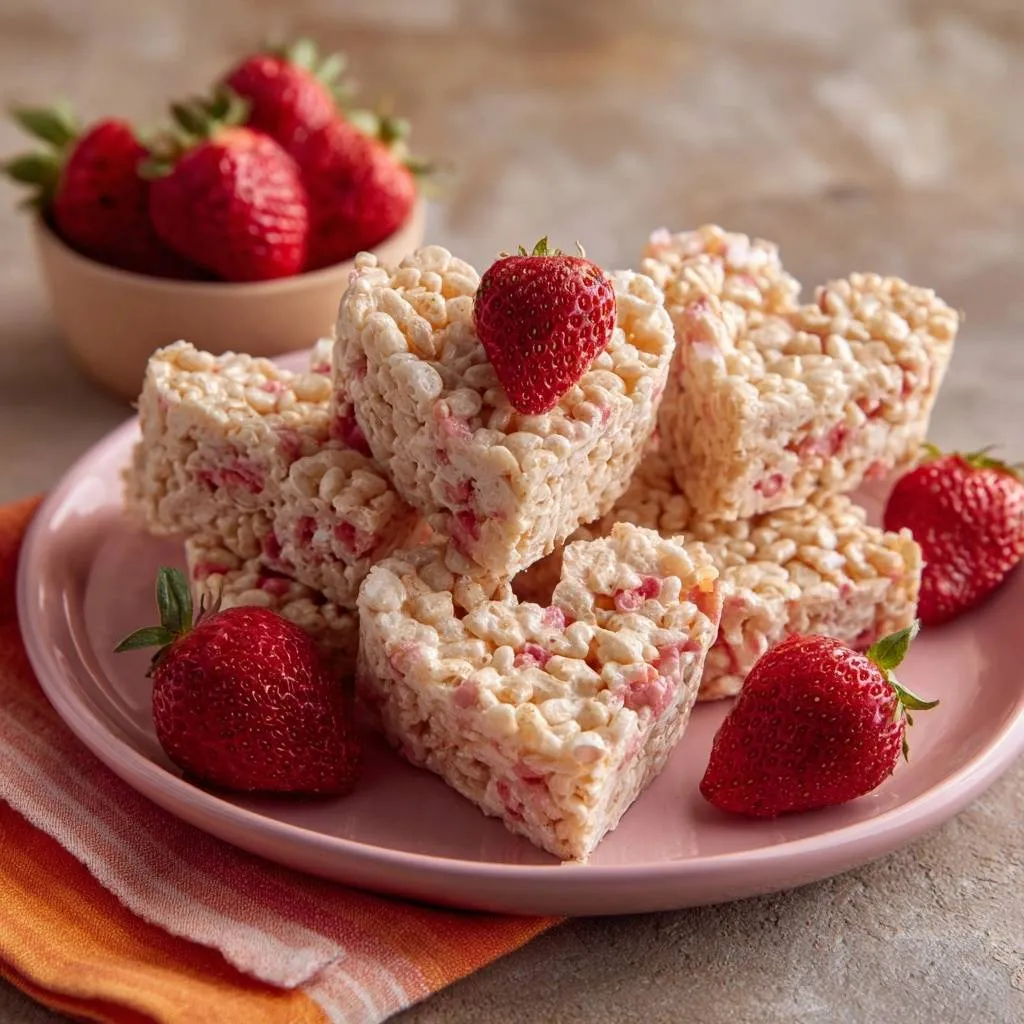 Strawberry Rice Krispie Treat Hearts Recipe - recipe image