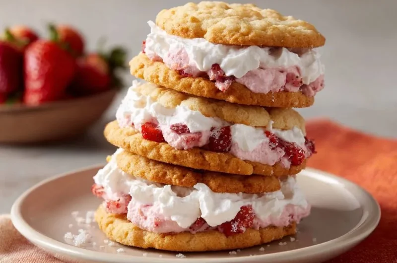 Strawberry Shortcake Cookie Stacks