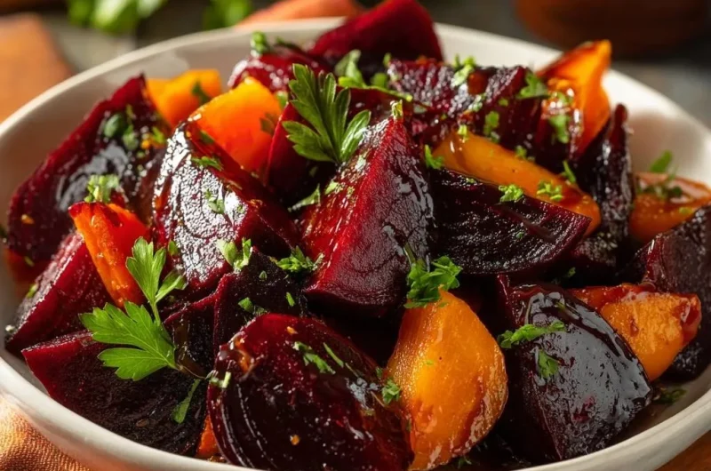Balsamic Glazed Roasted Beets and Carrots
