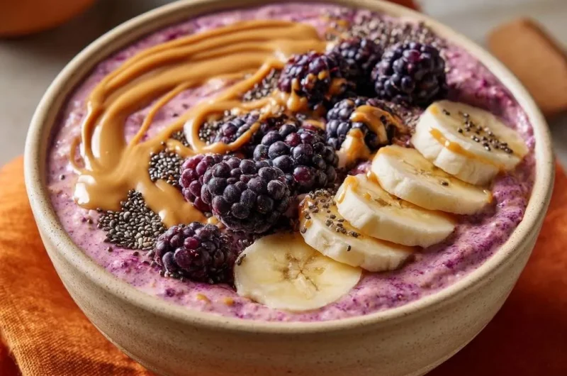 Blackberry Peanut Butter Oat Bowl