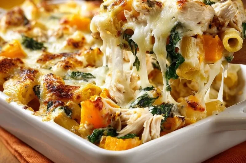 Butternut Squash Chicken Spinach Mac and Cheese