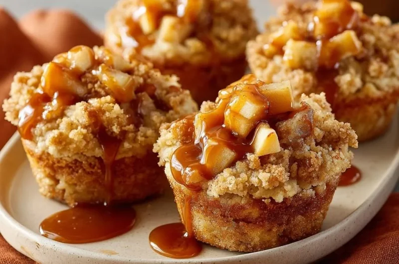 Caramel Apple Crumb Muffins