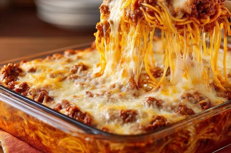 Cheesy Baked Spaghetti