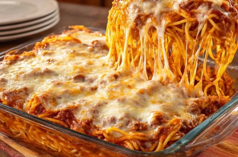 Cheesy Baked Spaghetti