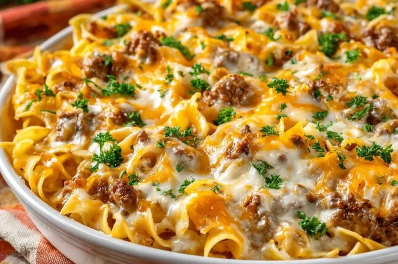 Cheesy Beef Noodle Casserole
