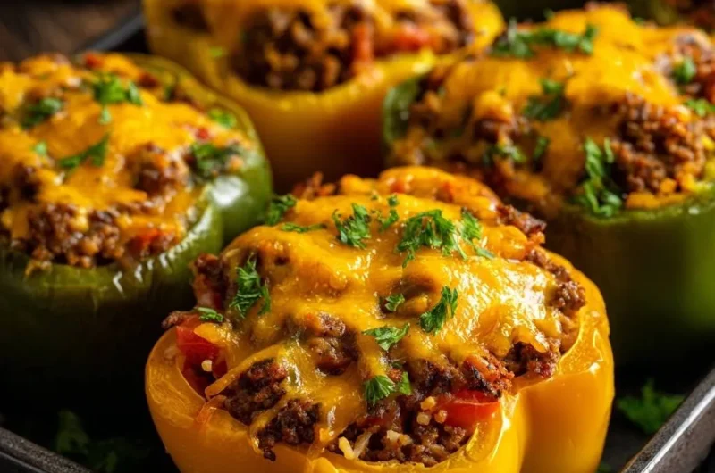 Cheesy Beef Stuffed Peppers