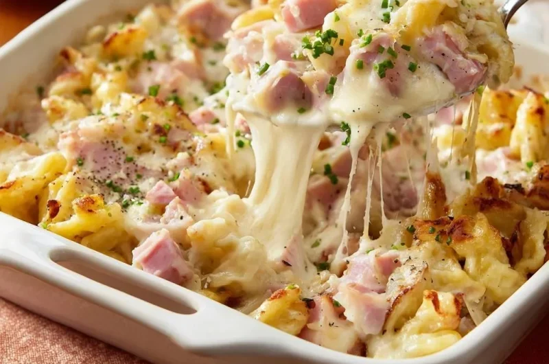 Cheesy Ham Pasta Bake