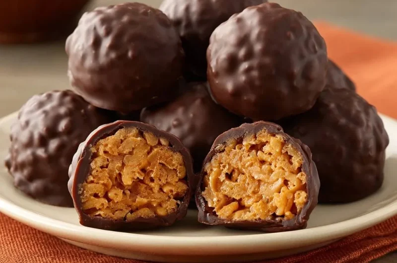 Chocolate Peanut Butter Rice Krispie Balls