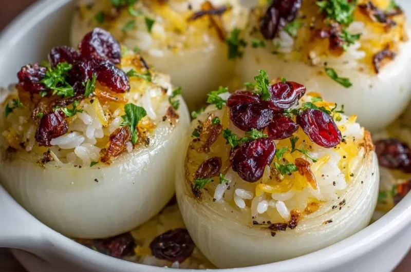 Cranberry Rice Stuffed Onions