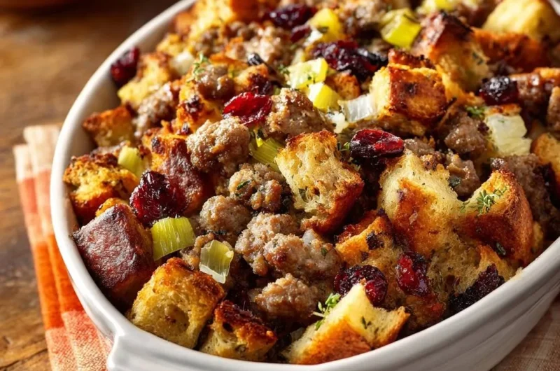 Cranberry Sausage Cornbread Stuffing