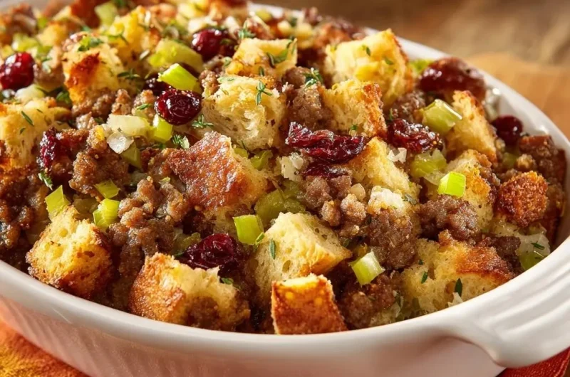 Cranberry Turkey Sausage Stuffing