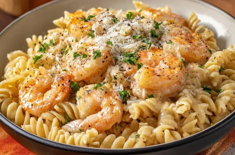 Creamy Garlic Shrimp Fusilli