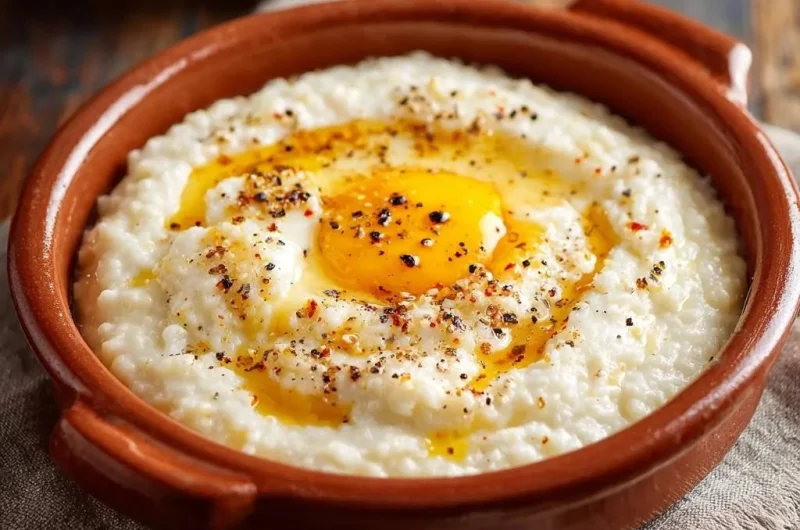 Creamy Grits with Runny Egg