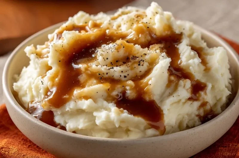 Creamy Mashed Potatoes with Rich Gravy