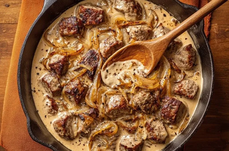 Creamy Skillet Beef Tips with Onions
