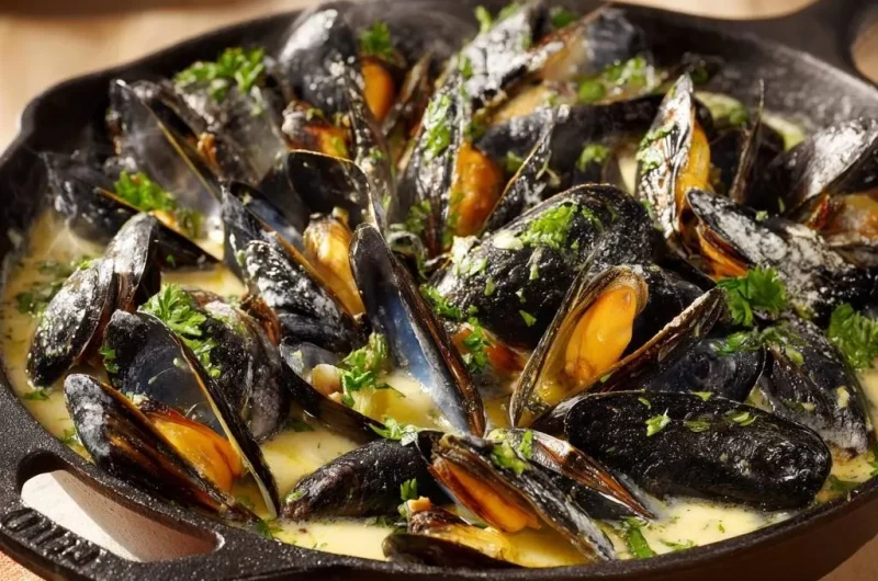 Creamy Skillet Mussels