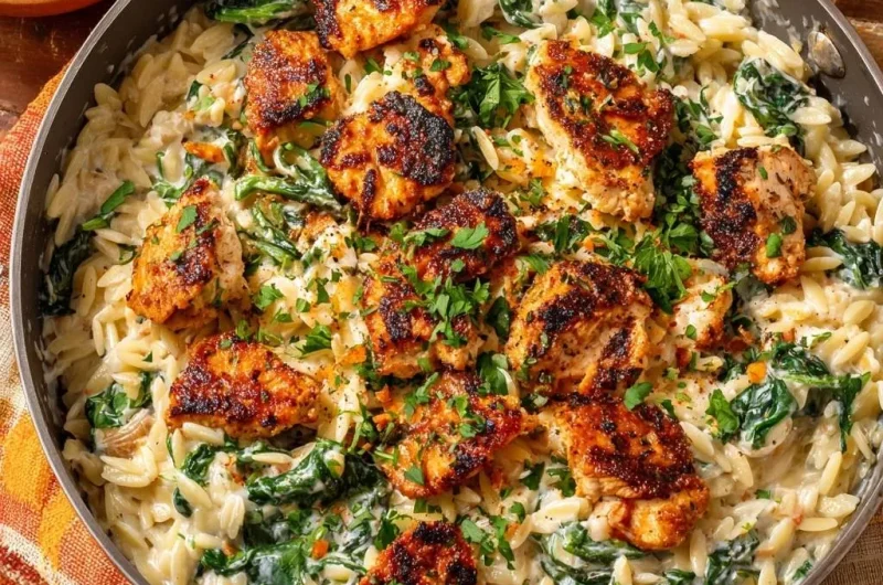 Creamy Spinach Chicken Orzo