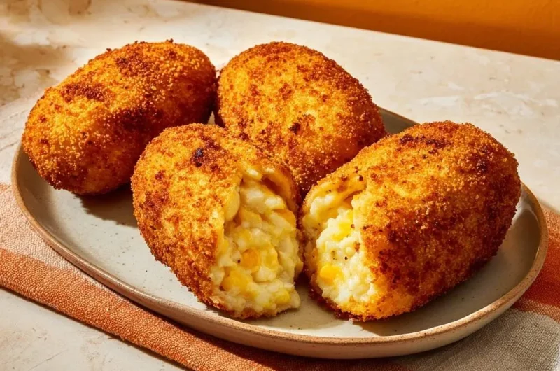 Crispy Cheesy Corn Croquettes