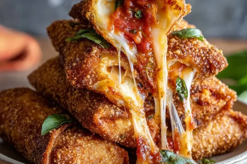 Crispy Mozzarella Marinara Egg Rolls