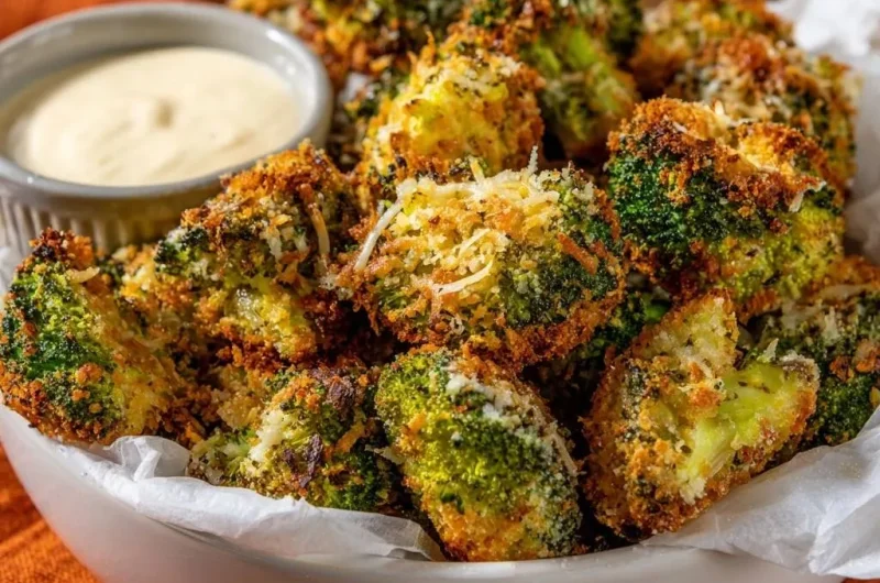 Crispy Panko Parmesan Broccoli Bites