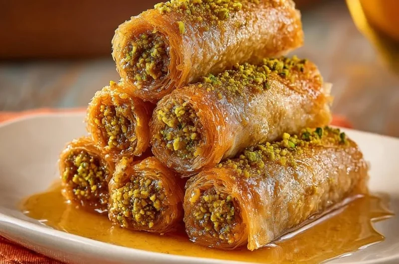 Crispy Pistachio Kataifi Rolls