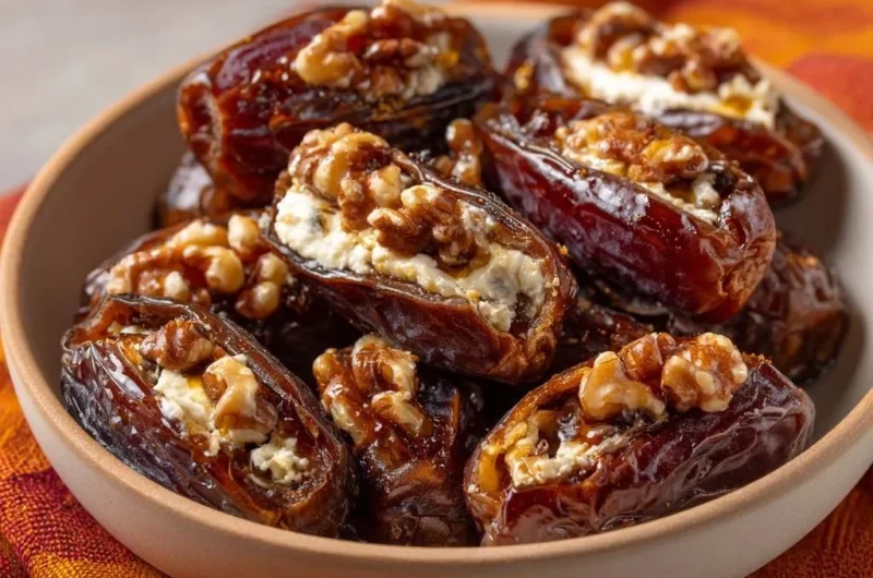 Goat Cheese Walnut Stuffed Dates