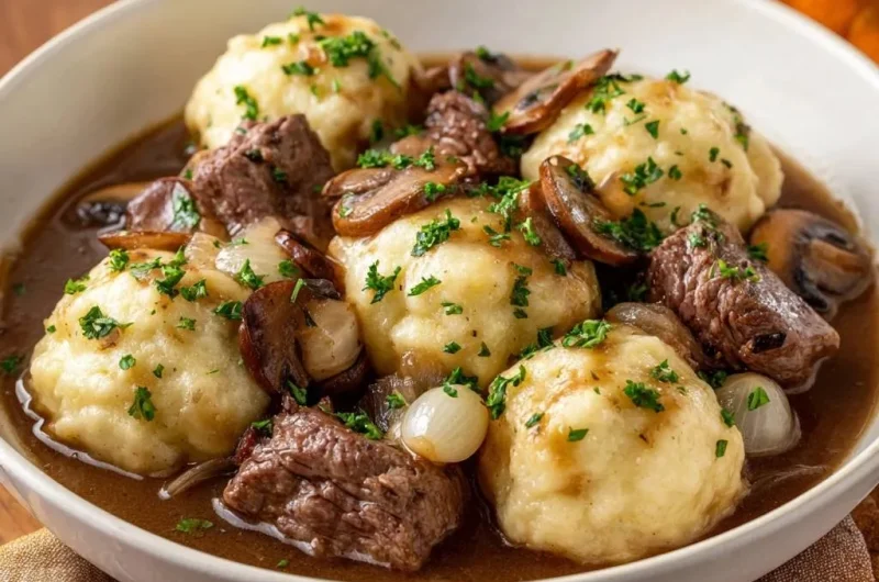 Hearty Beef Mushroom Dumplings