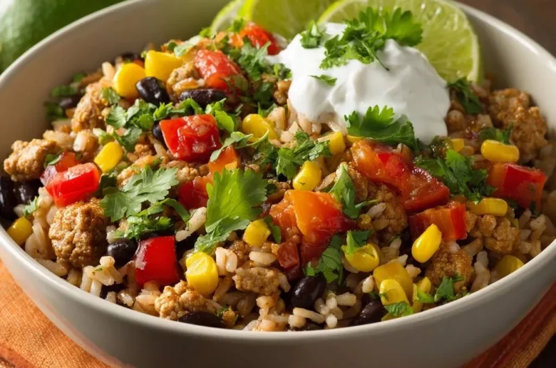 Juicy Ground Turkey Burrito Bowl