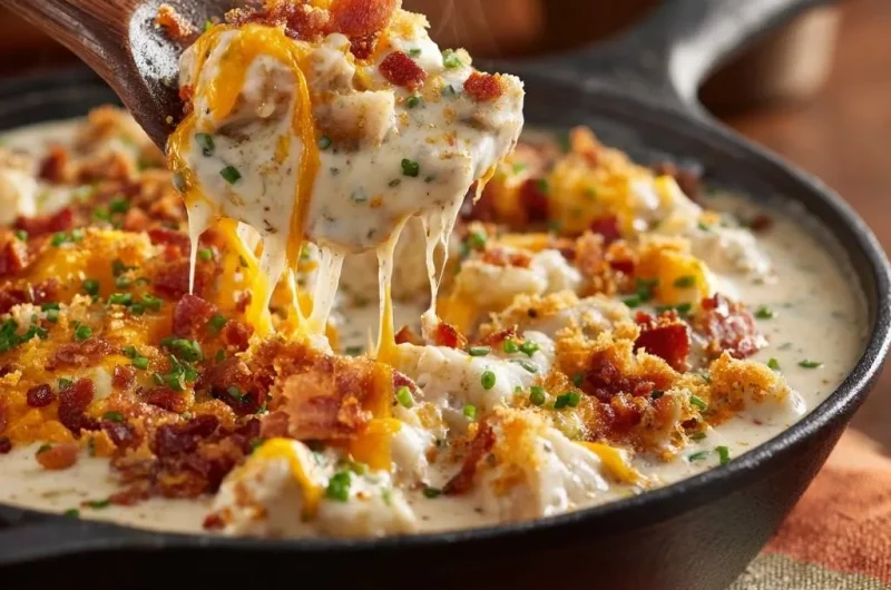 Loaded Cheesy Cauliflower Casserole