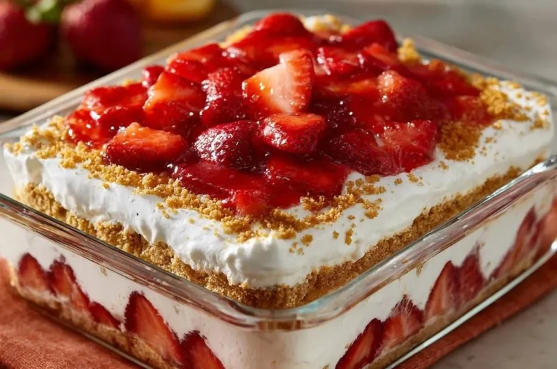 No-Bake Strawberry Crunch Dessert