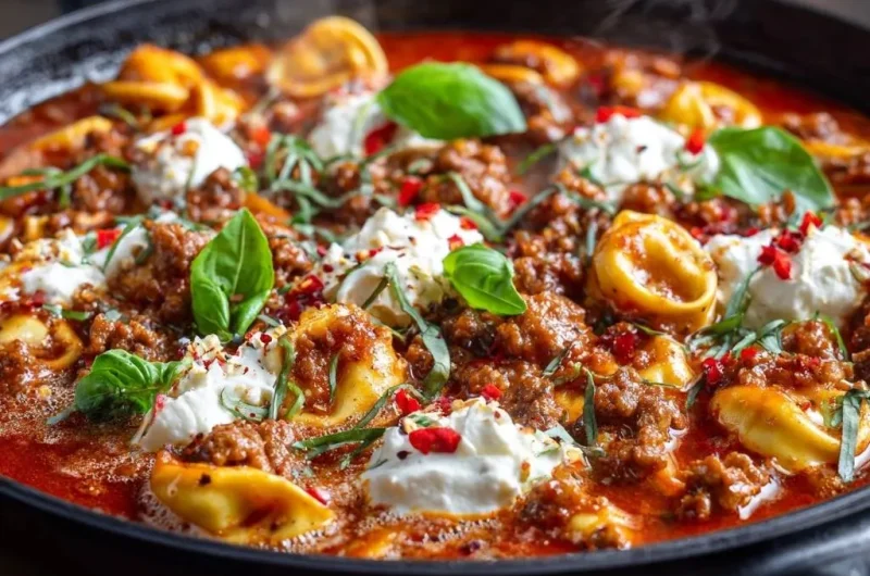 One-Pan Spicy Beef Ravioli Skillet