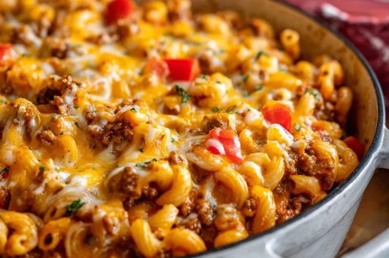 One-Pot Cheesy Beef Pasta